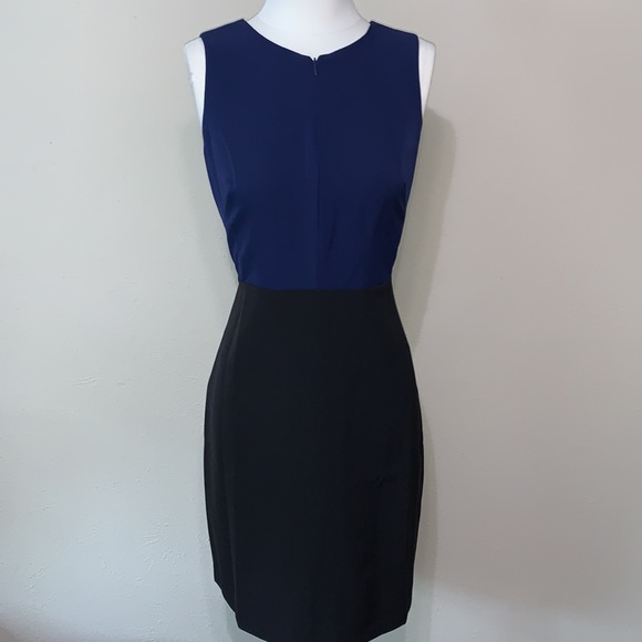 Sam Edelman Two-Tone Navy / Black Sheath Dress Size 10 - Picture 2 of 10